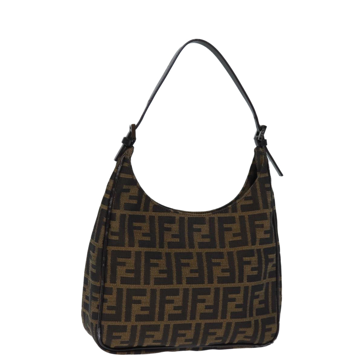 FENDI Zucca Canvas Hand Bag Brown Black yk12507