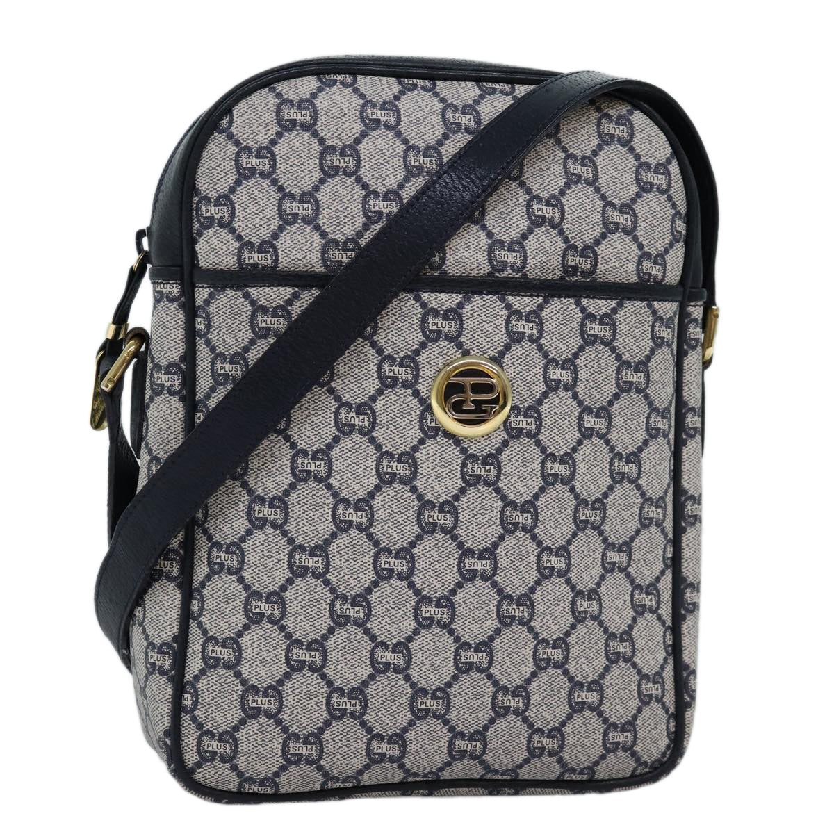GUCCI GG Plus Supreme Shoulder Bag PVC Navy yk12516
