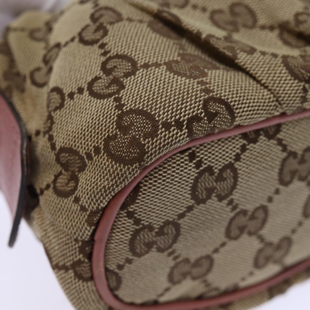GUCCI GG Canvas Bamboo Pouch Beige 246175 yk12525