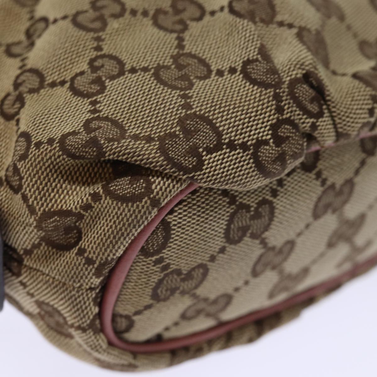 GUCCI GG Canvas Bamboo Pouch Beige 246175 yk12525