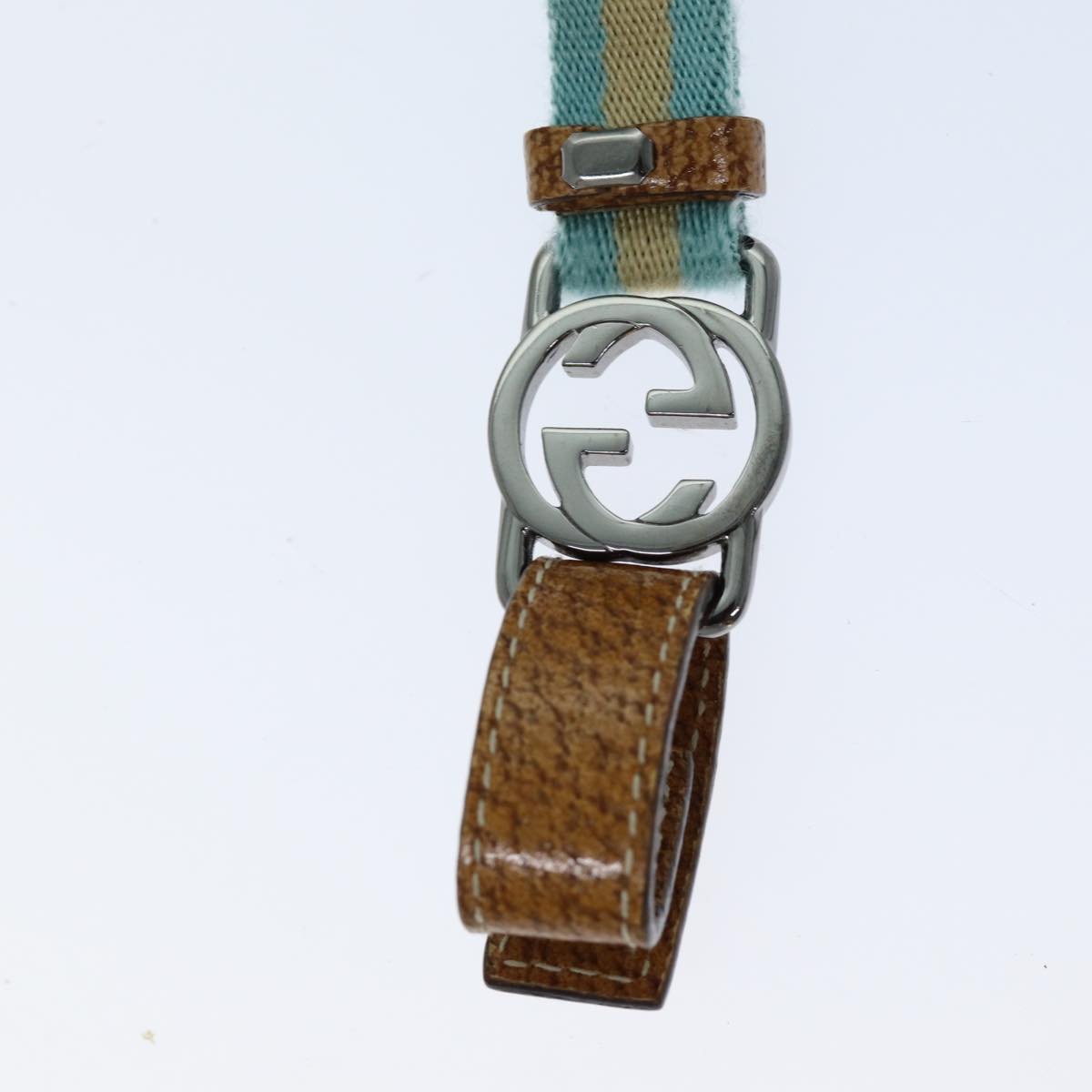 GUCCI Neck Strap Canvas Beige Blue 115278 yk12555
