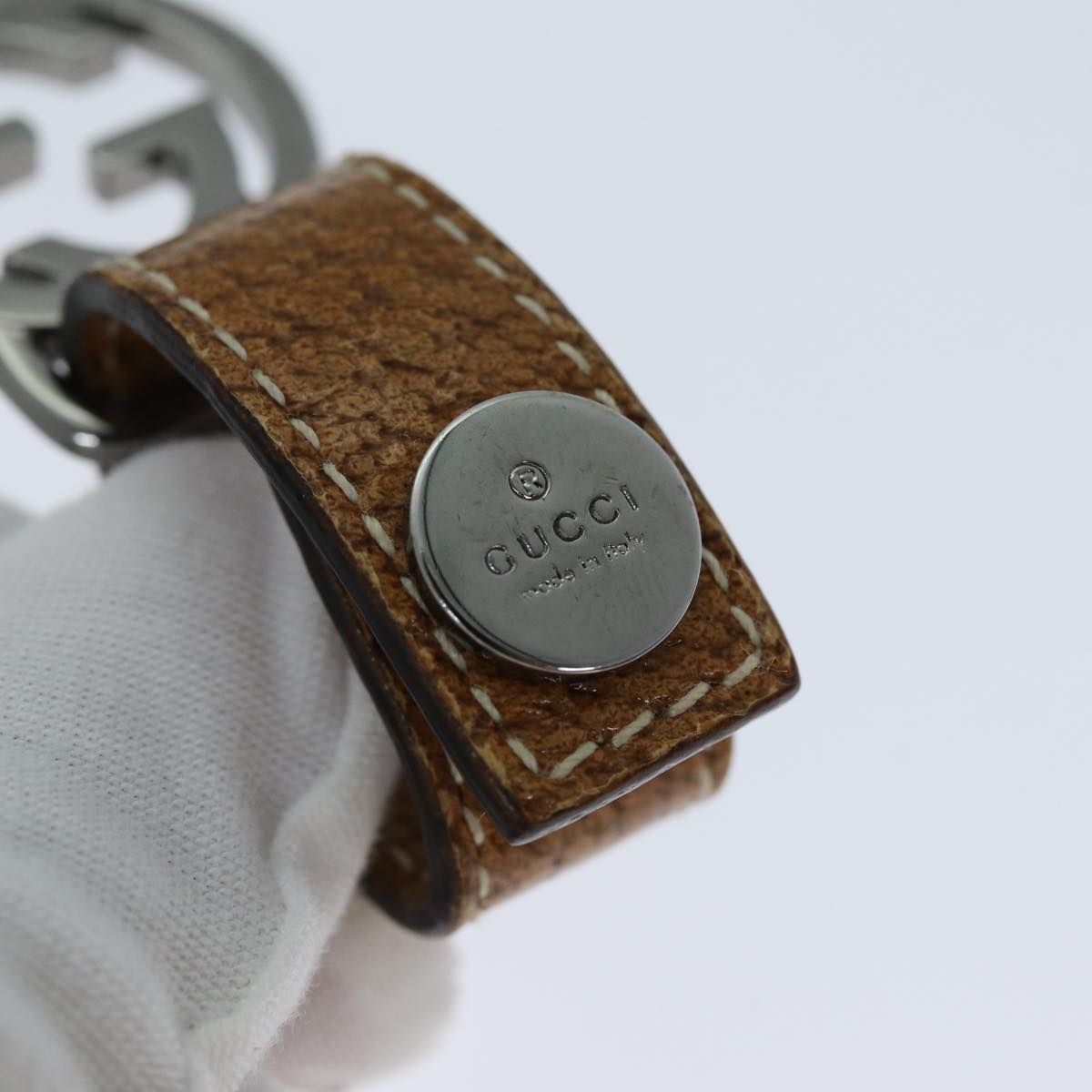 GUCCI Neck Strap Canvas Beige Blue 115278 yk12555