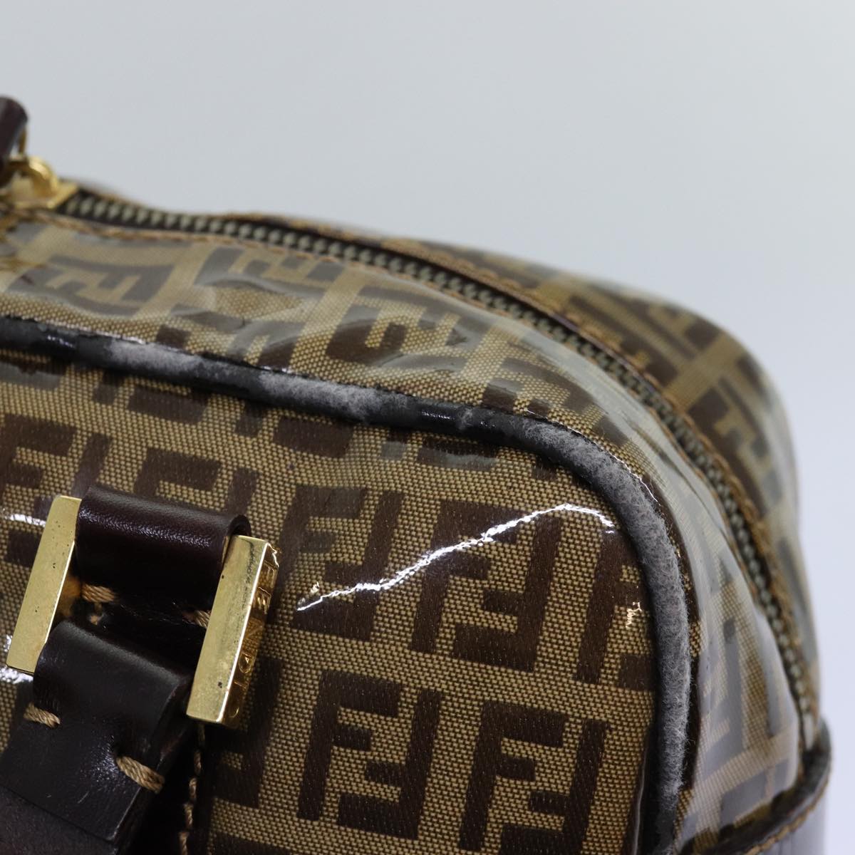 FENDI Zucchino Canvas Hand Bag Beige yk12558
