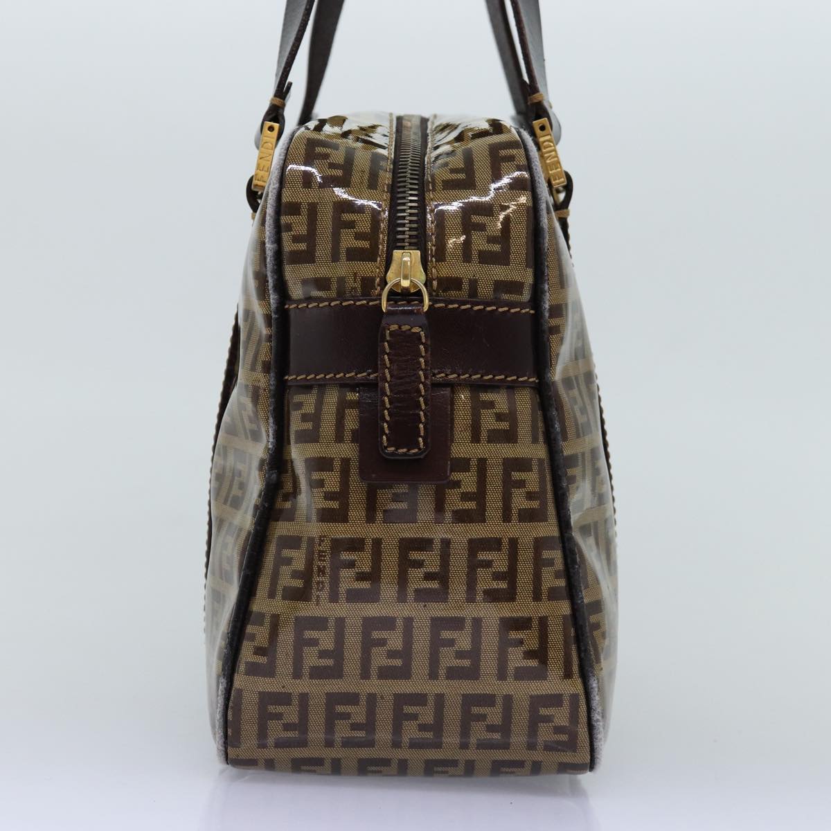 FENDI Zucchino Canvas Hand Bag Beige yk12558