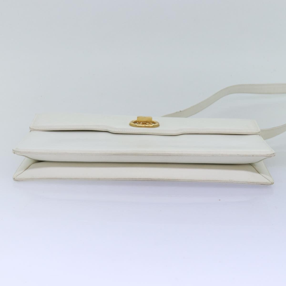 GUCCI Interlocking Shoulder Bag Leather White yk12575