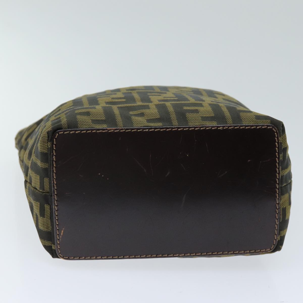 FENDI Zucca Canvas Hand Bag Brown Black yk12584