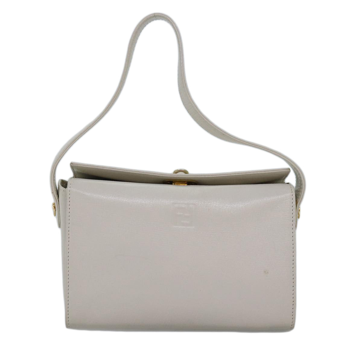FENDI Hand Bag Leather 2way White yk12624