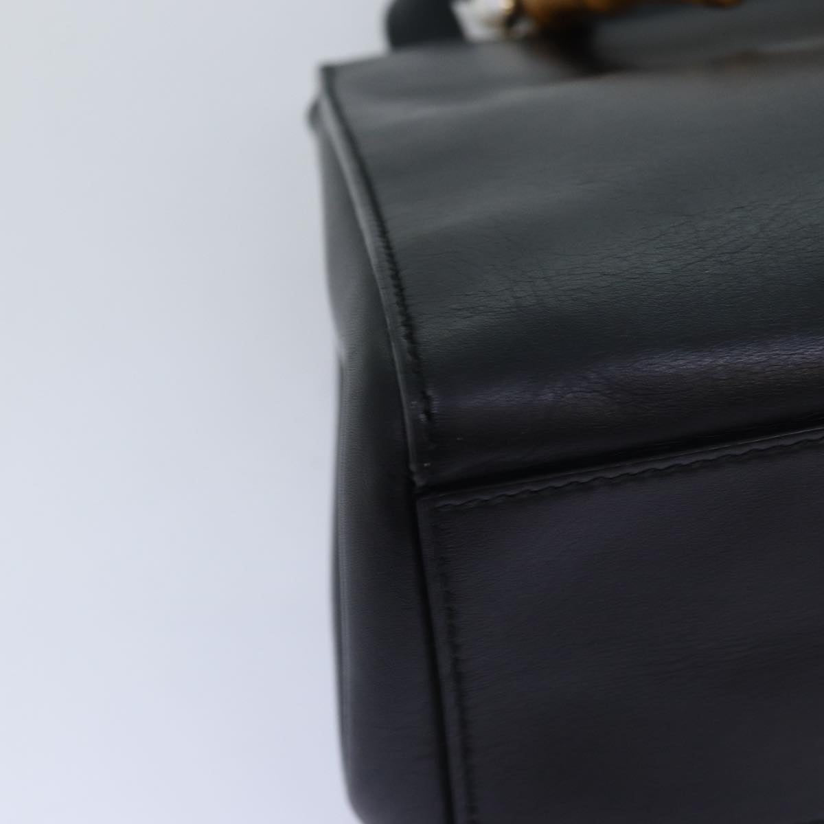 GUCCI Bamboo Nimfair Small Hand Bag Leather 2way Black 453767 yk12625
