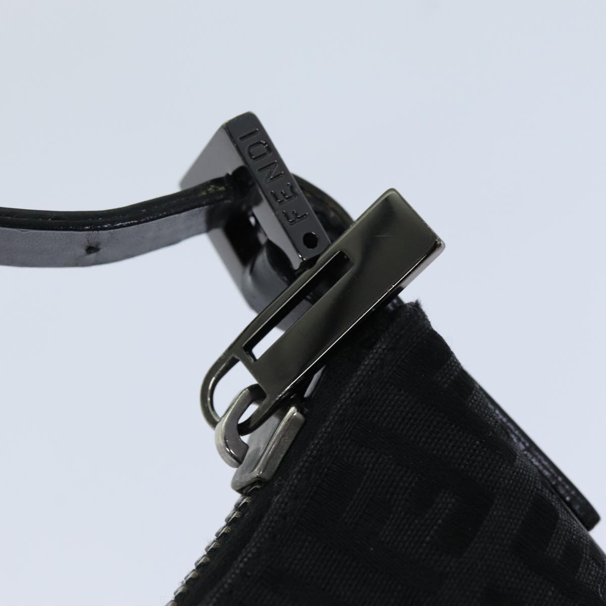FENDI Zucchino Canvas Hand Bag Black yk12635