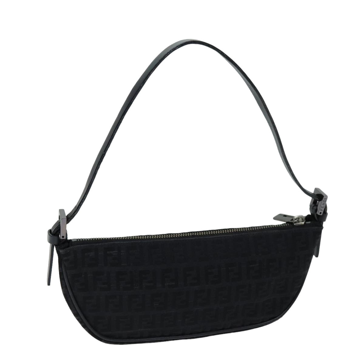 FENDI Zucchino Canvas Hand Bag Black yk12635