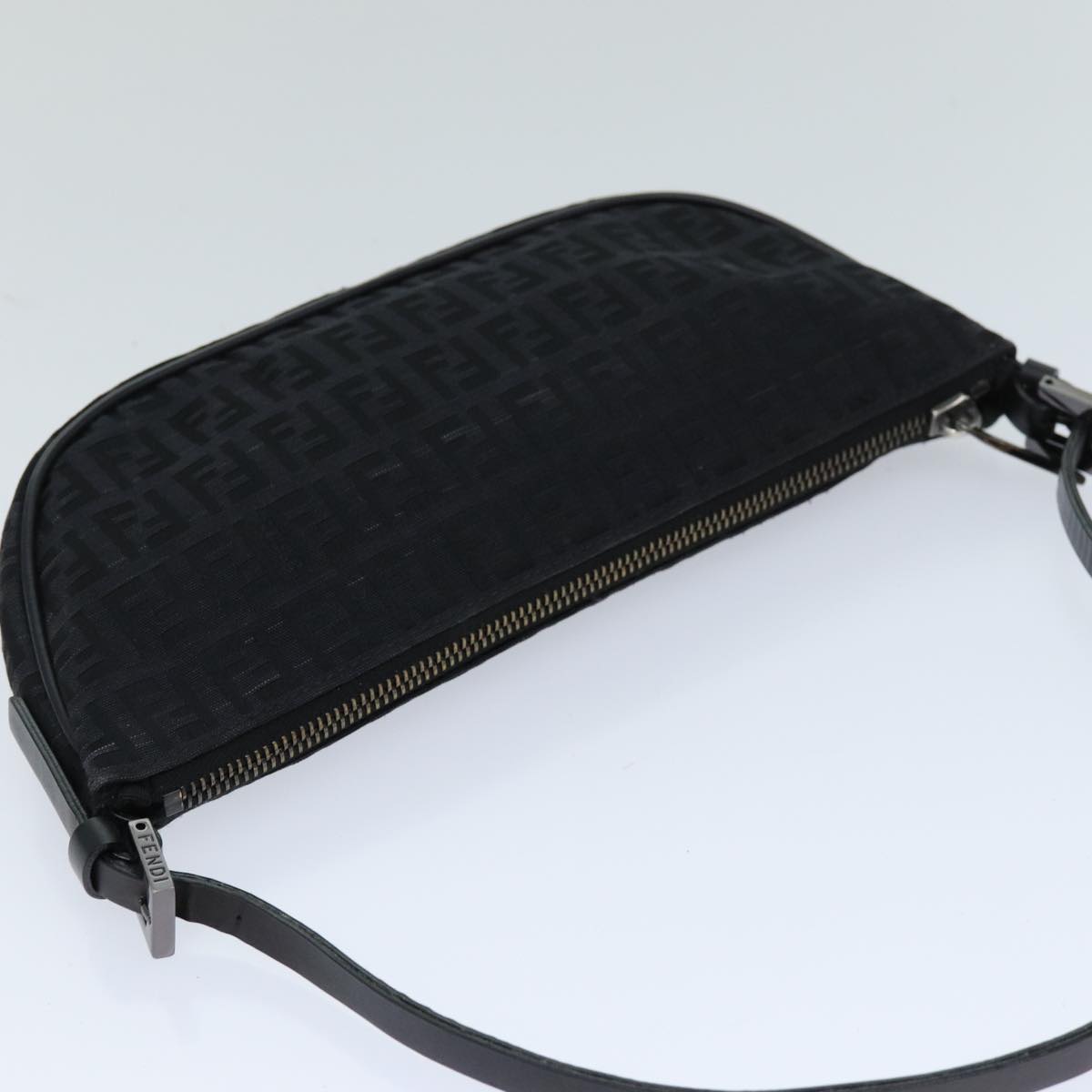 FENDI Zucchino Canvas Hand Bag Black yk12635