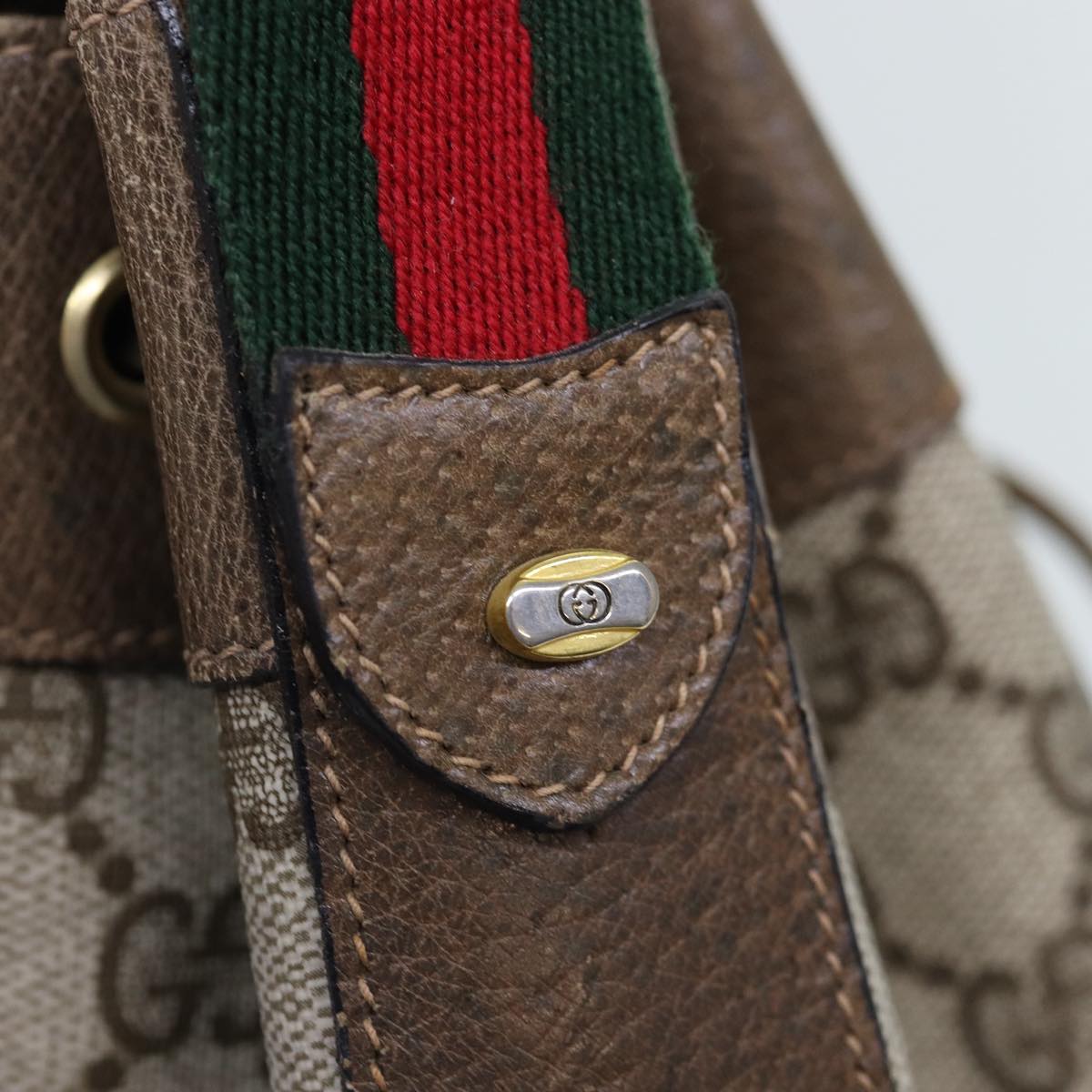 GUCCI GG Supreme Web Sherry Line Shoulder Bag Red Beige 41 02 034 yk12678