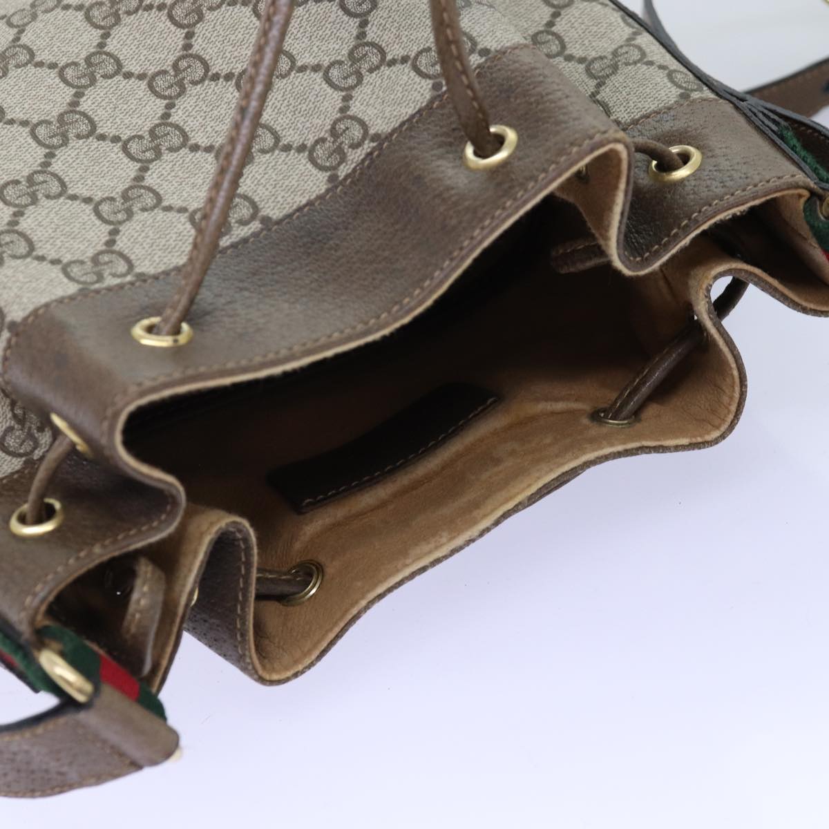 GUCCI GG Supreme Web Sherry Line Shoulder Bag Red Beige 41 02 034 yk12678