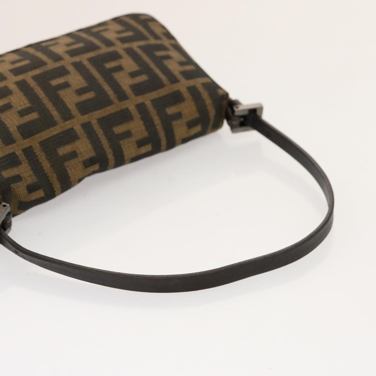 FENDI Zucca Canvas Mini Mamma Baguette Hand Bag Black Brown yk12709