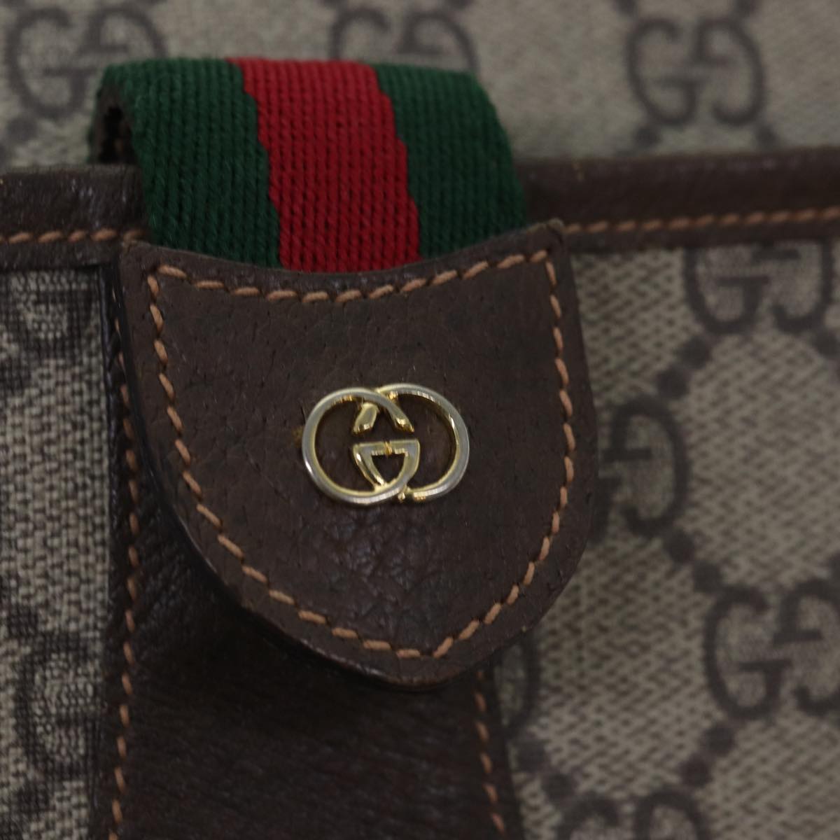 GUCCI GG Supreme Web Sherry Line Shoulder Bag Beige Red 001 123 yk12792