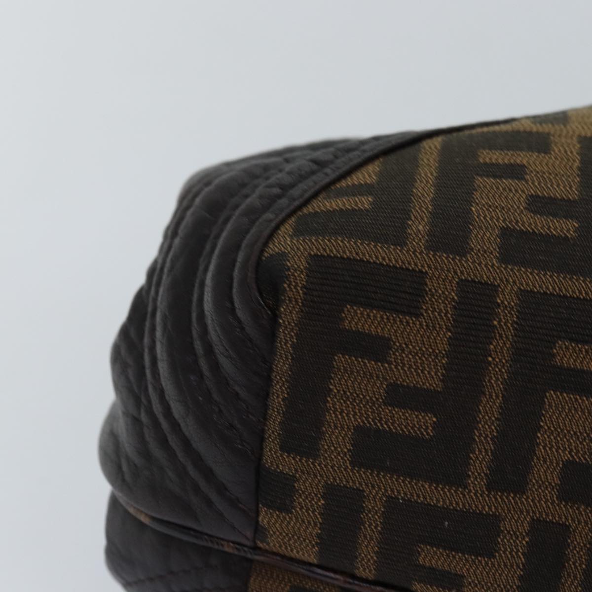 FENDI Zucca Canvas Spy bag Hand Bag Brown Black yk12800