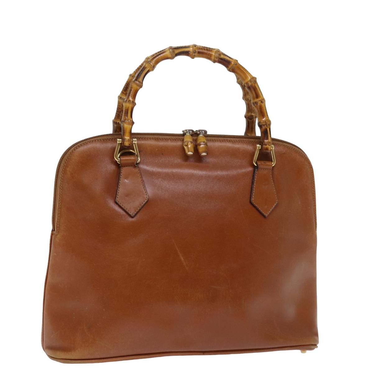 GUCCI Bamboo Hand Bag Leather Brown 000 1186 0289 yk12822