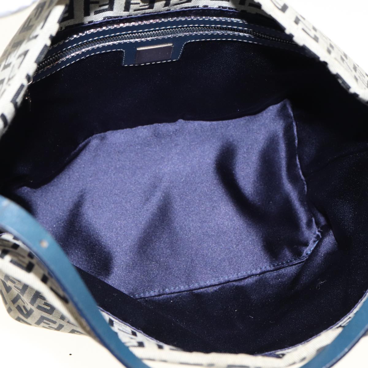 FENDI Zucchino Canvas Hand Bag Navy yk12887