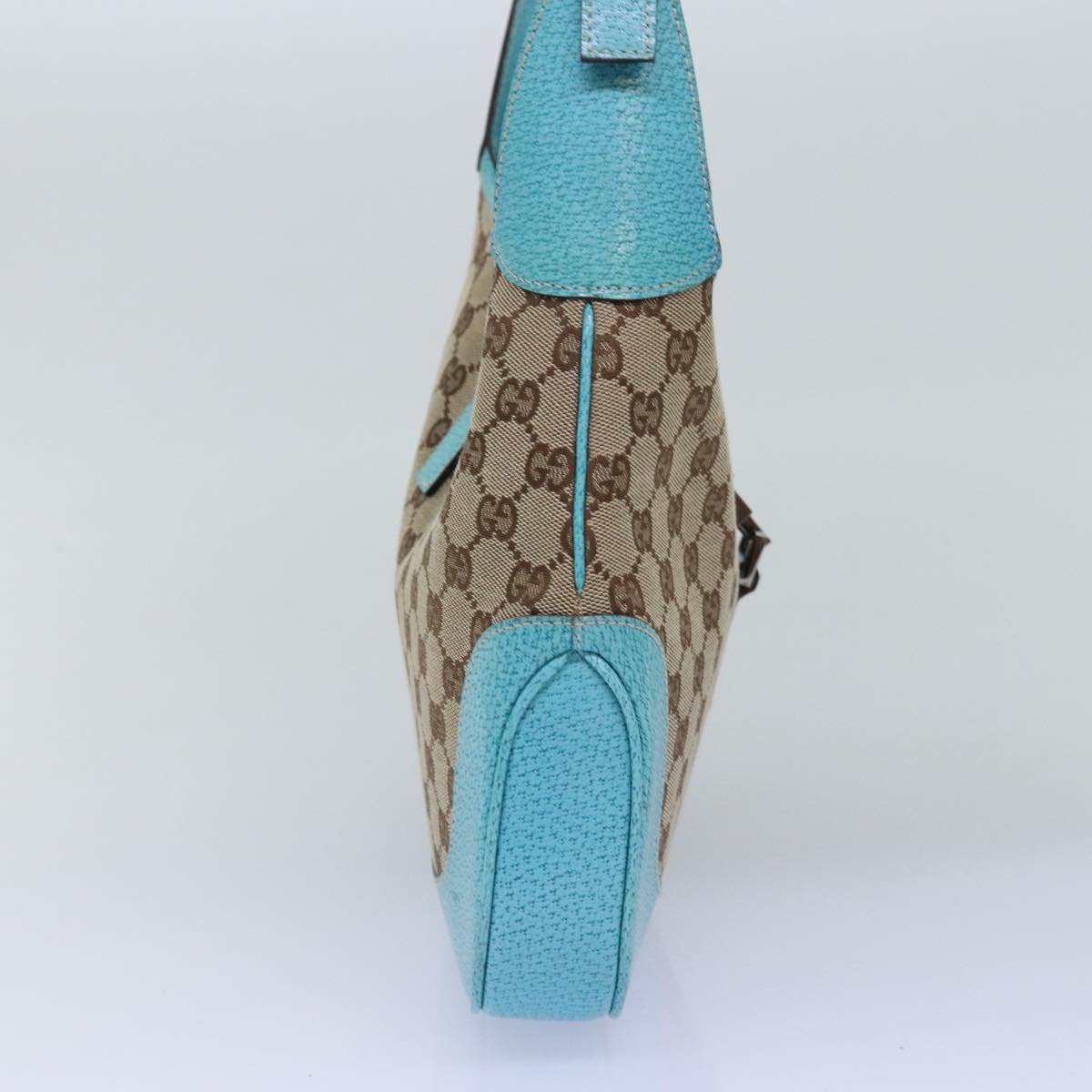 GUCCI Jackie GG Canvas Shoulder Bag Light Blue Beige 00963 yk12888A