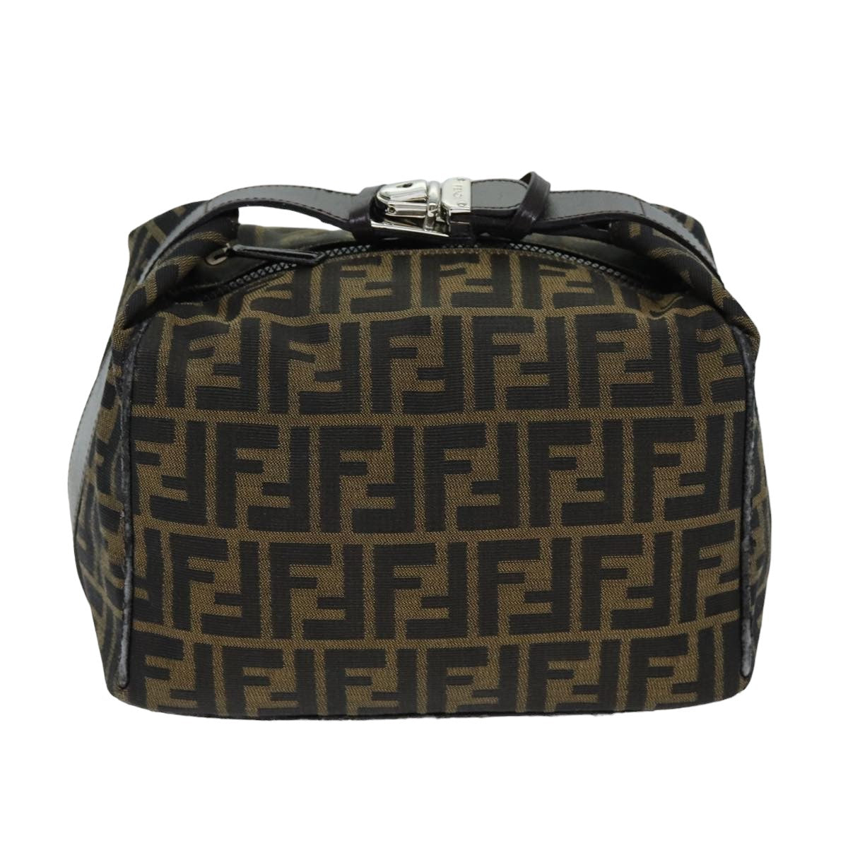 FENDI Zucca Canvas Hand Bag Black Brown yk12930