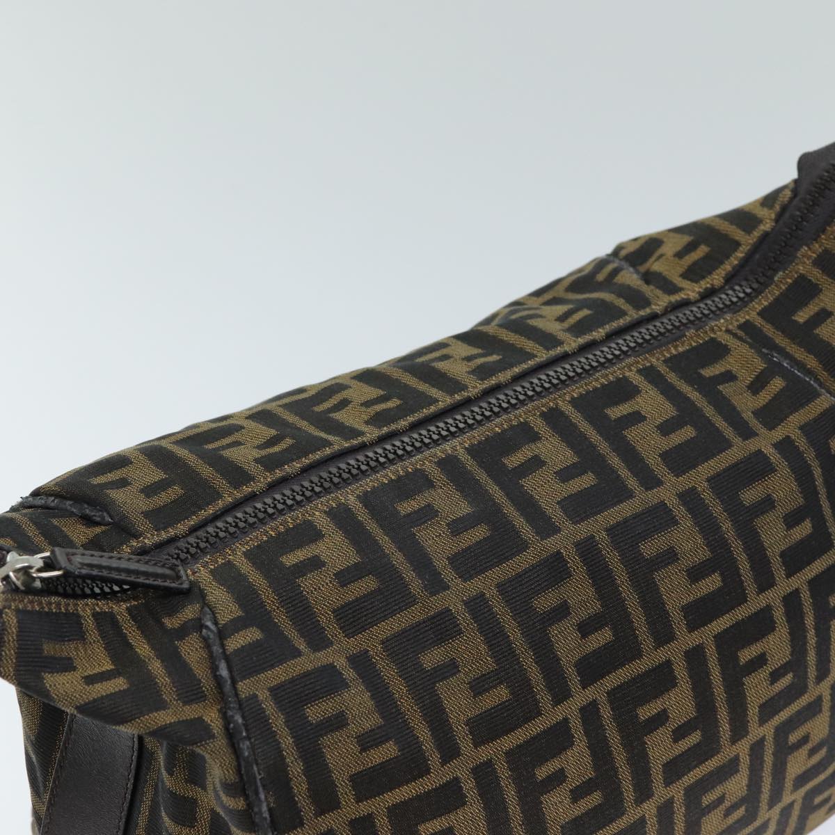 FENDI Zucca Canvas Hand Bag Black Brown yk12930