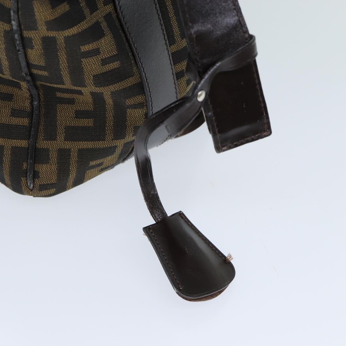 FENDI Zucca Canvas Hand Bag Black Brown yk12930