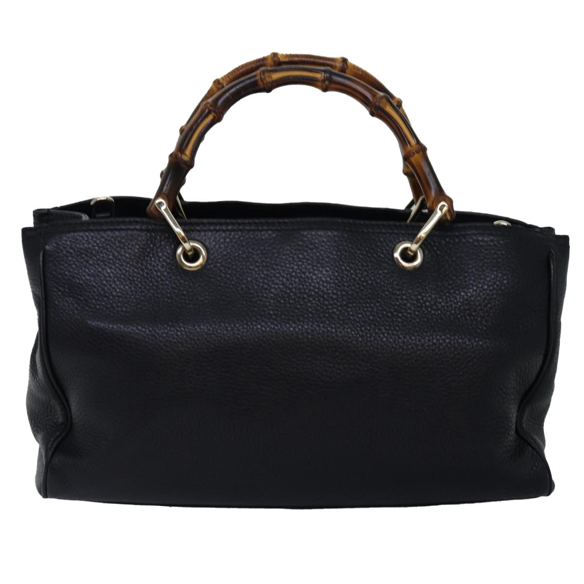 GUCCI Bamboo Swing Hand Bag Leather 2way Black 323660 yk12954