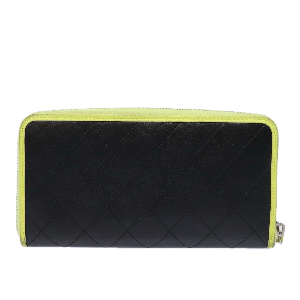 CHANEL Matelasse Long Wallet Leather Black CC yk13055