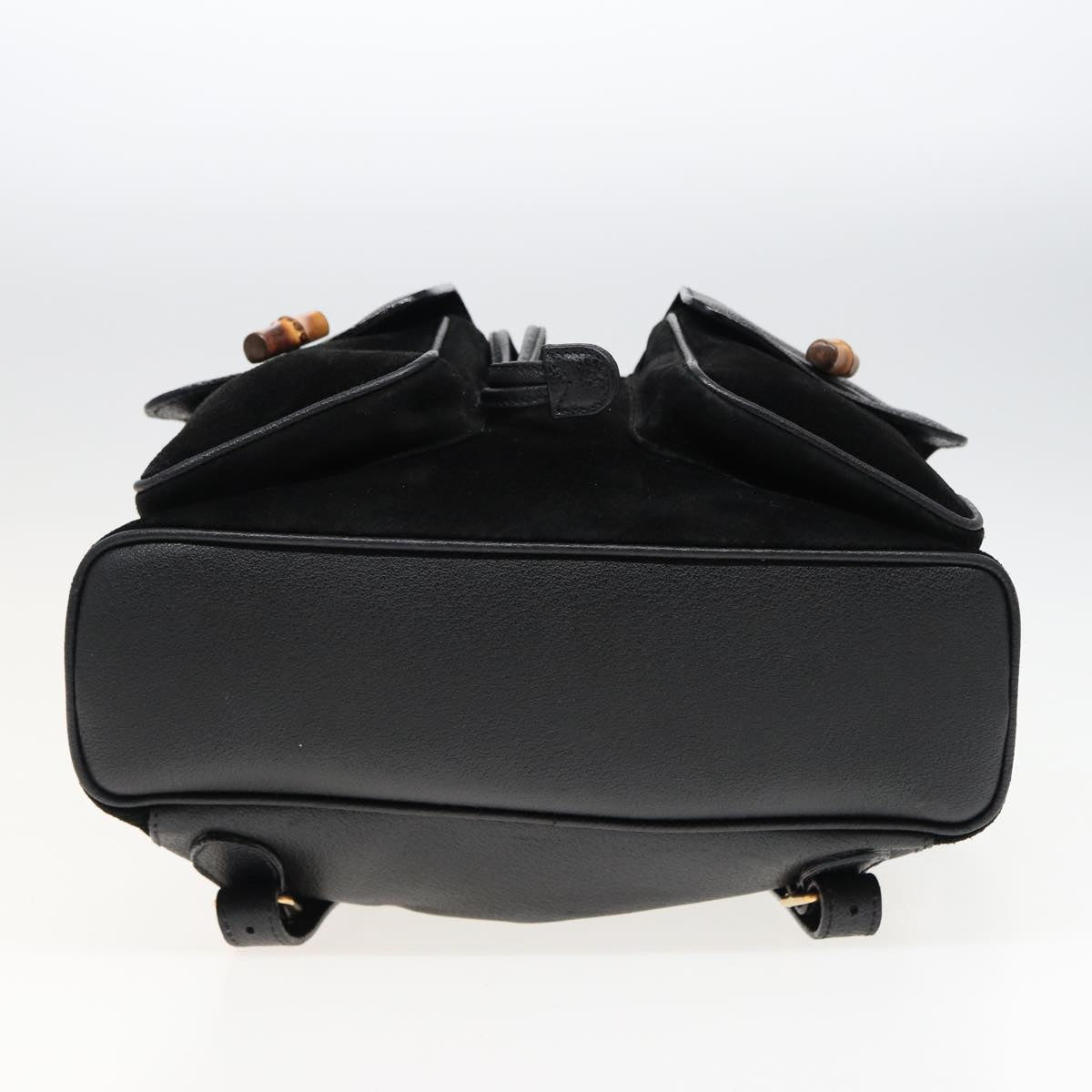 GUCCI Bamboo Shoulder Bag Suede Black 003 2058 0016 yk13089