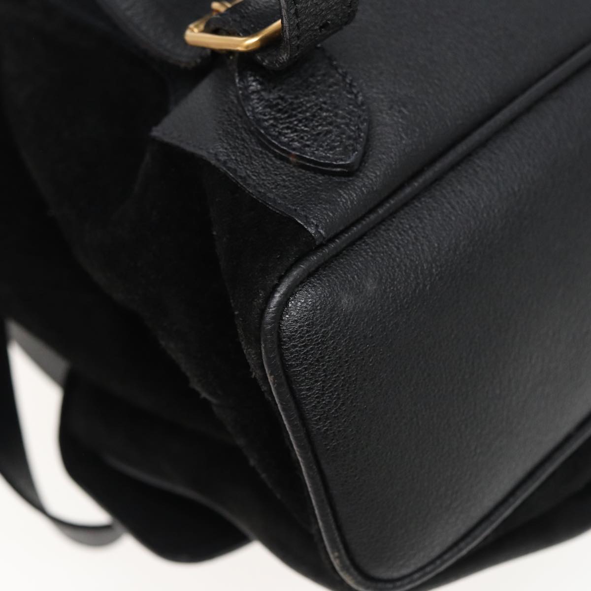 GUCCI Bamboo Shoulder Bag Suede Black 003 2058 0016 yk13089