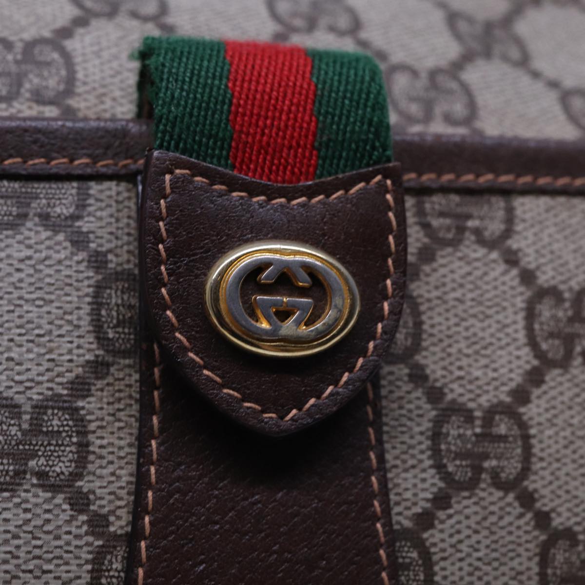 GUCCI Web Sherry Line GG Supreme Shoulder Bag Red Beige 89 02 032 yk13114