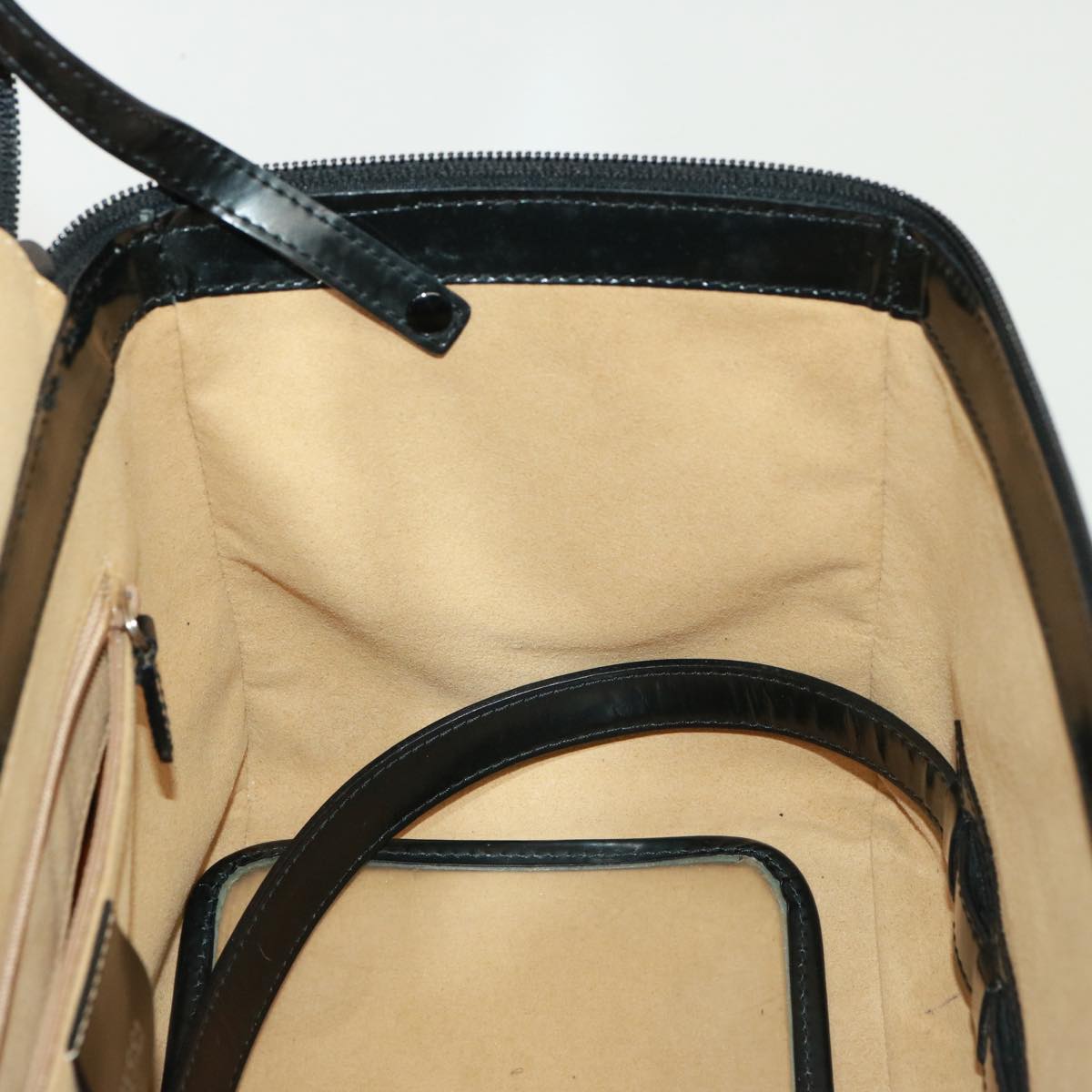 GUCCI Bamboo Vanity Hand Bag Enamel 2way Black 013 122 2491 yk13124