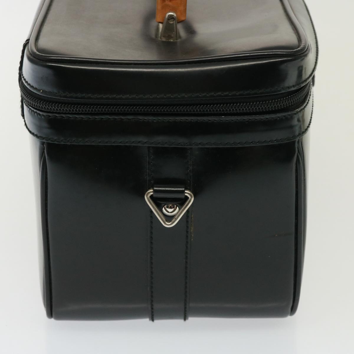 GUCCI Bamboo Vanity Hand Bag Enamel 2way Black 013 122 2491 yk13124
