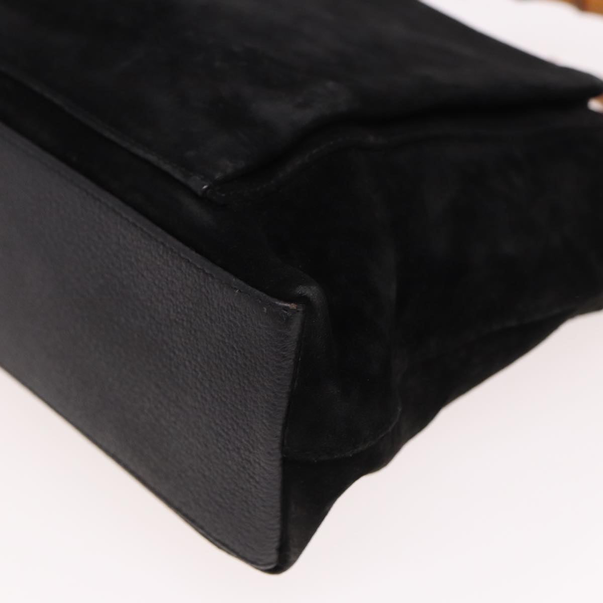 GUCCI Bamboo Hand Bag Suede Black 000 2265 0581 yk13191