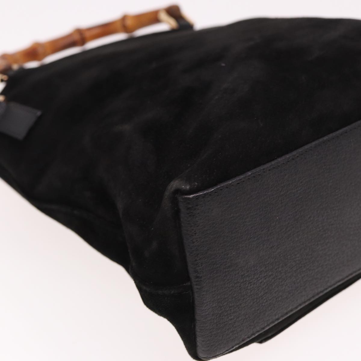 GUCCI Bamboo Hand Bag Suede Black 000 2265 0581 yk13191