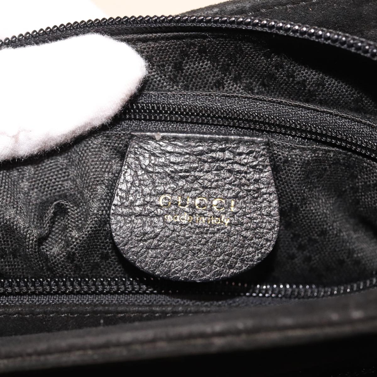 GUCCI Bamboo Hand Bag Suede Black 000 2265 0581 yk13191