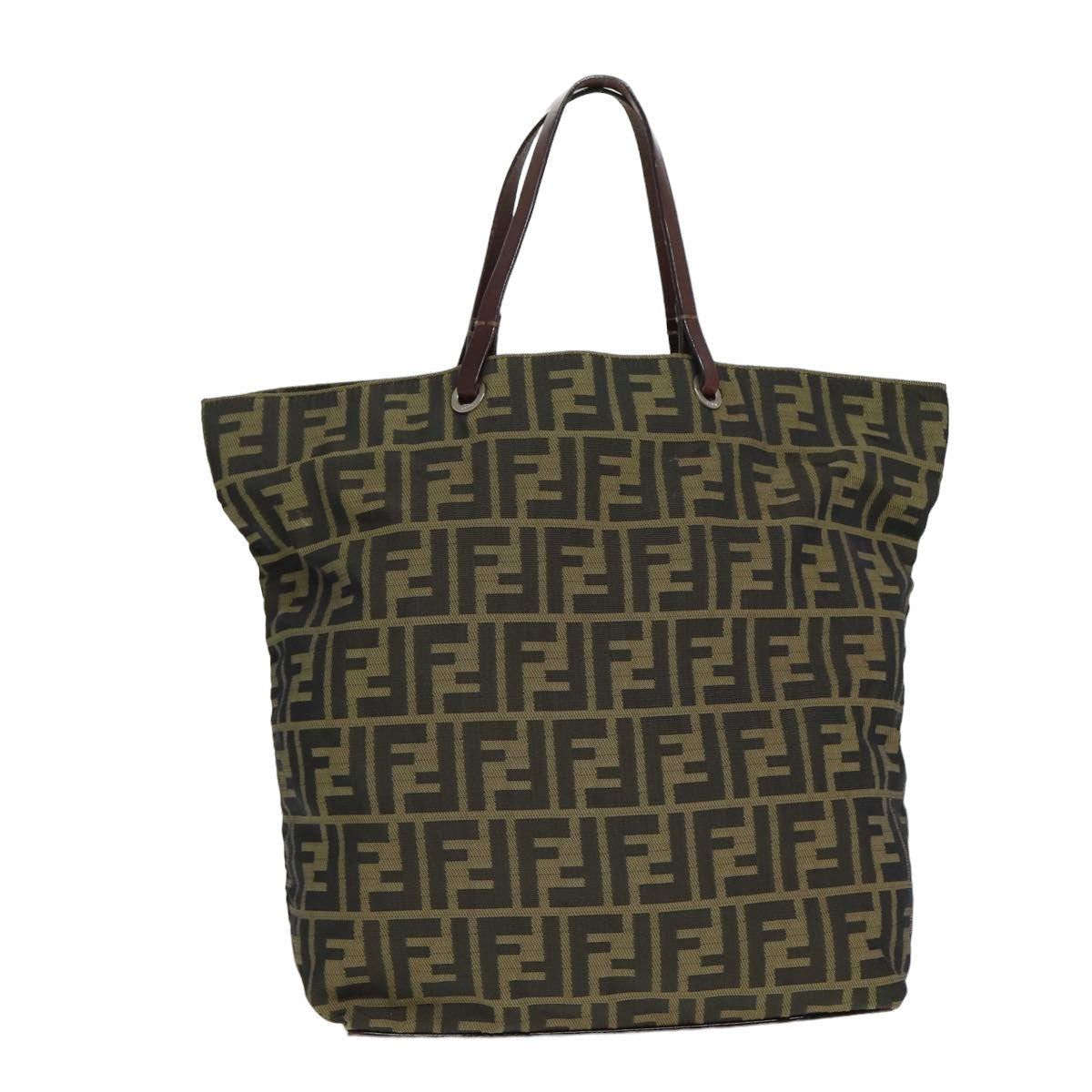 FENDI Zucca Canvas Tote Bag Black Brown yk13205