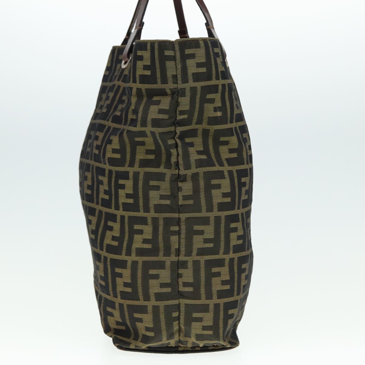 FENDI Zucca Canvas Tote Bag Black Brown yk13205