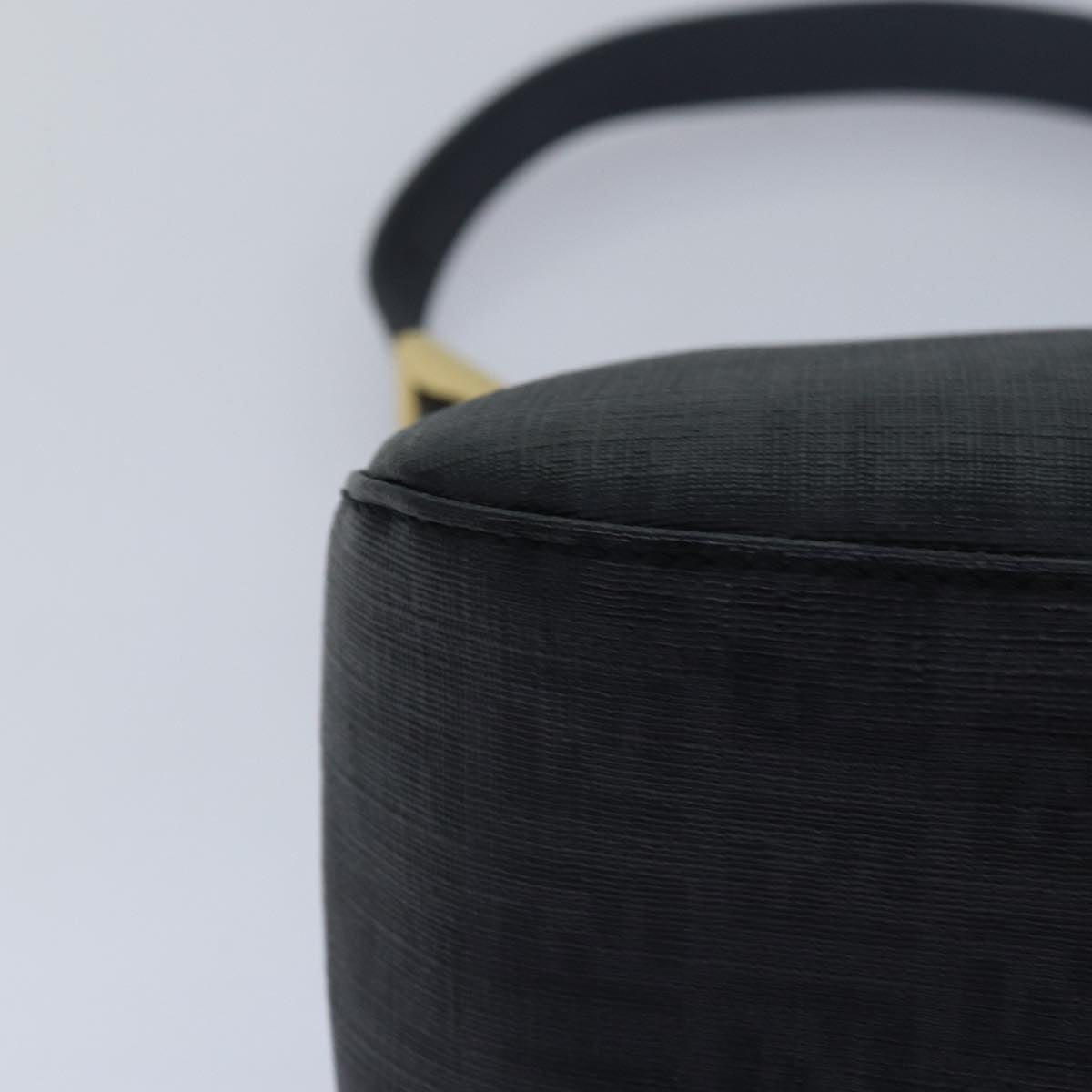 FENDI Zucchino Canvas Mamma Baguette Shoulder Bag Black yk13228A