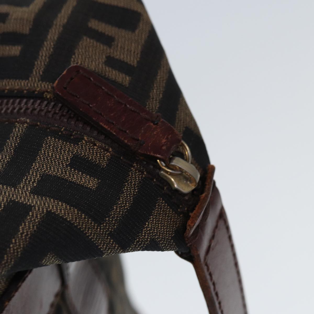 FENDI Zucca Canvas Boston Bag 2way Brown Black yk13241
