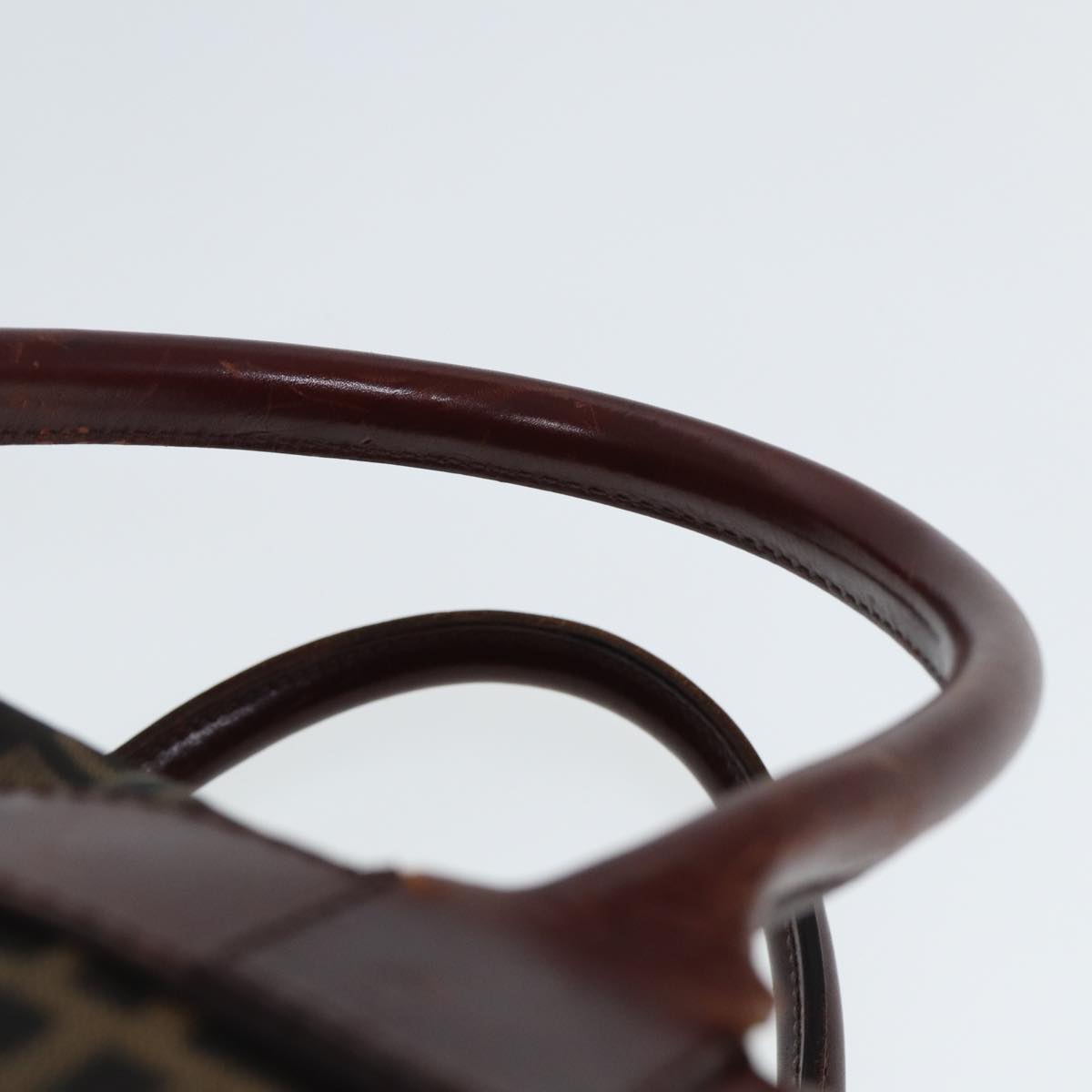 FENDI Zucca Canvas Boston Bag 2way Brown Black yk13241