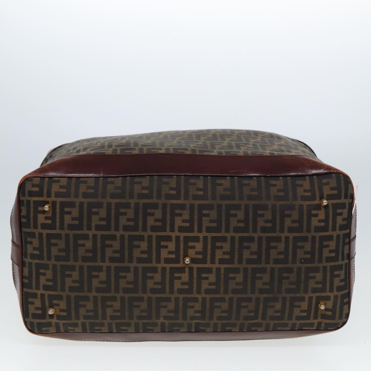 FENDI Zucca Canvas Boston Bag 2way Brown Black yk13241