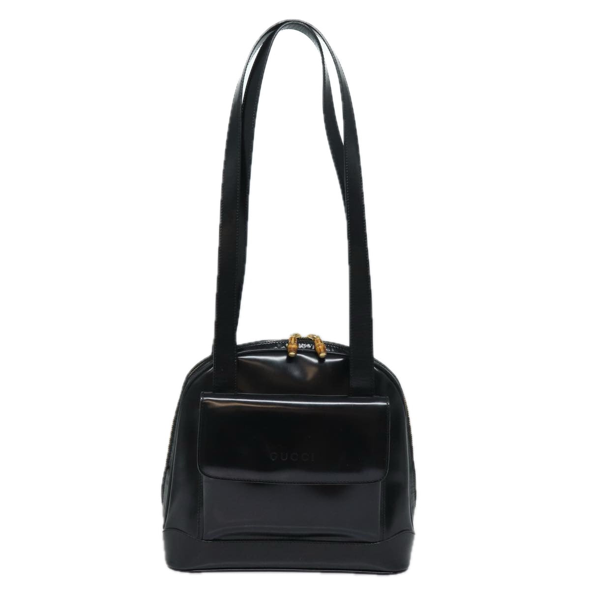 GUCCI Shoulder Bag Leather Black yk13258