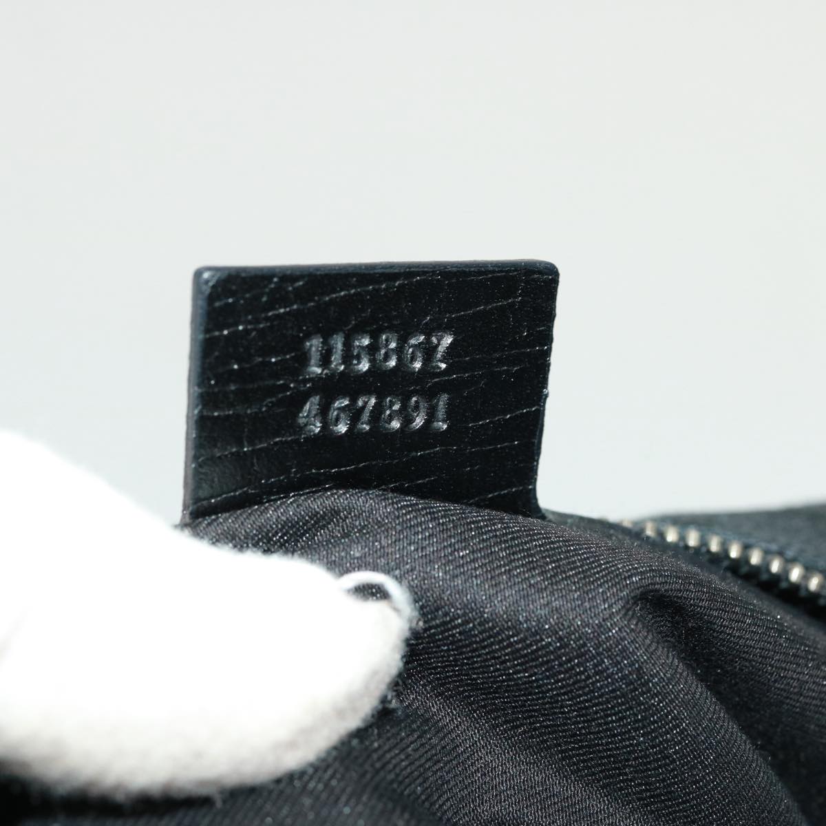 GUCCI GG Canvas Horsebit Shoulder Bag Black 115867 yk13263