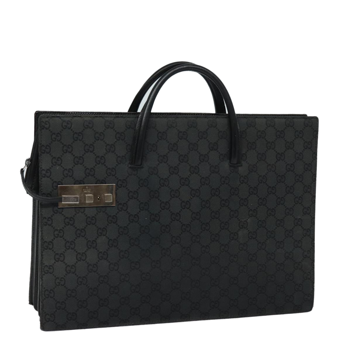 GUCCI GG Canvas Hand Bag Black 015 3708 yk13270