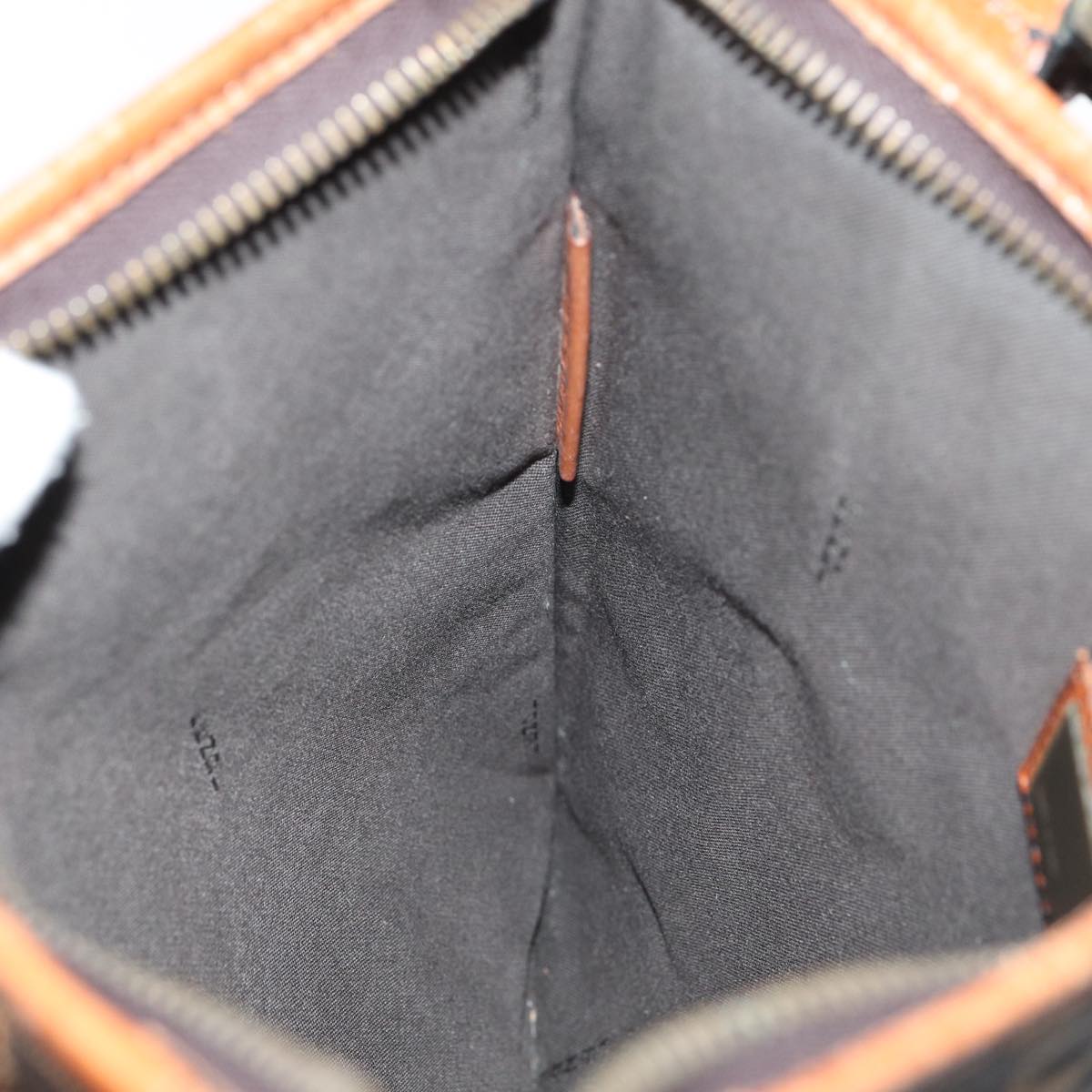 FENDI Zucca Canvas Shoulder Bag Brown Black yk13283