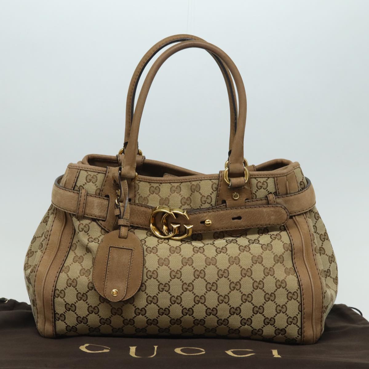 GUCCI GG Canvas Running Hand Bag Beige 247183 yk13303