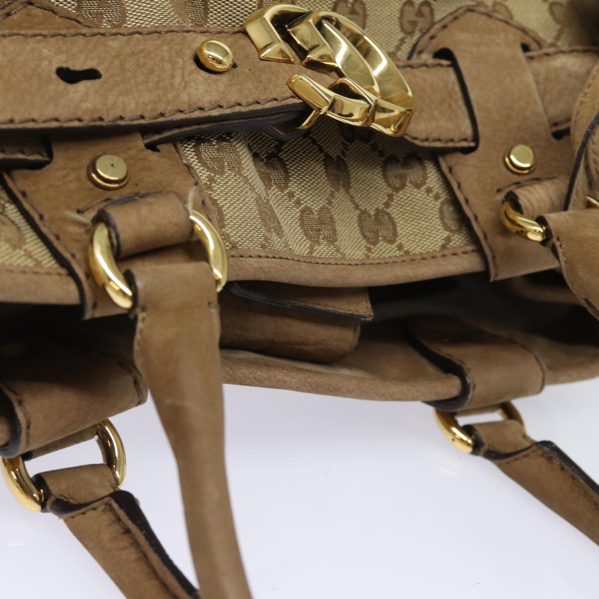 GUCCI GG Canvas Running Hand Bag Beige 247183 yk13303