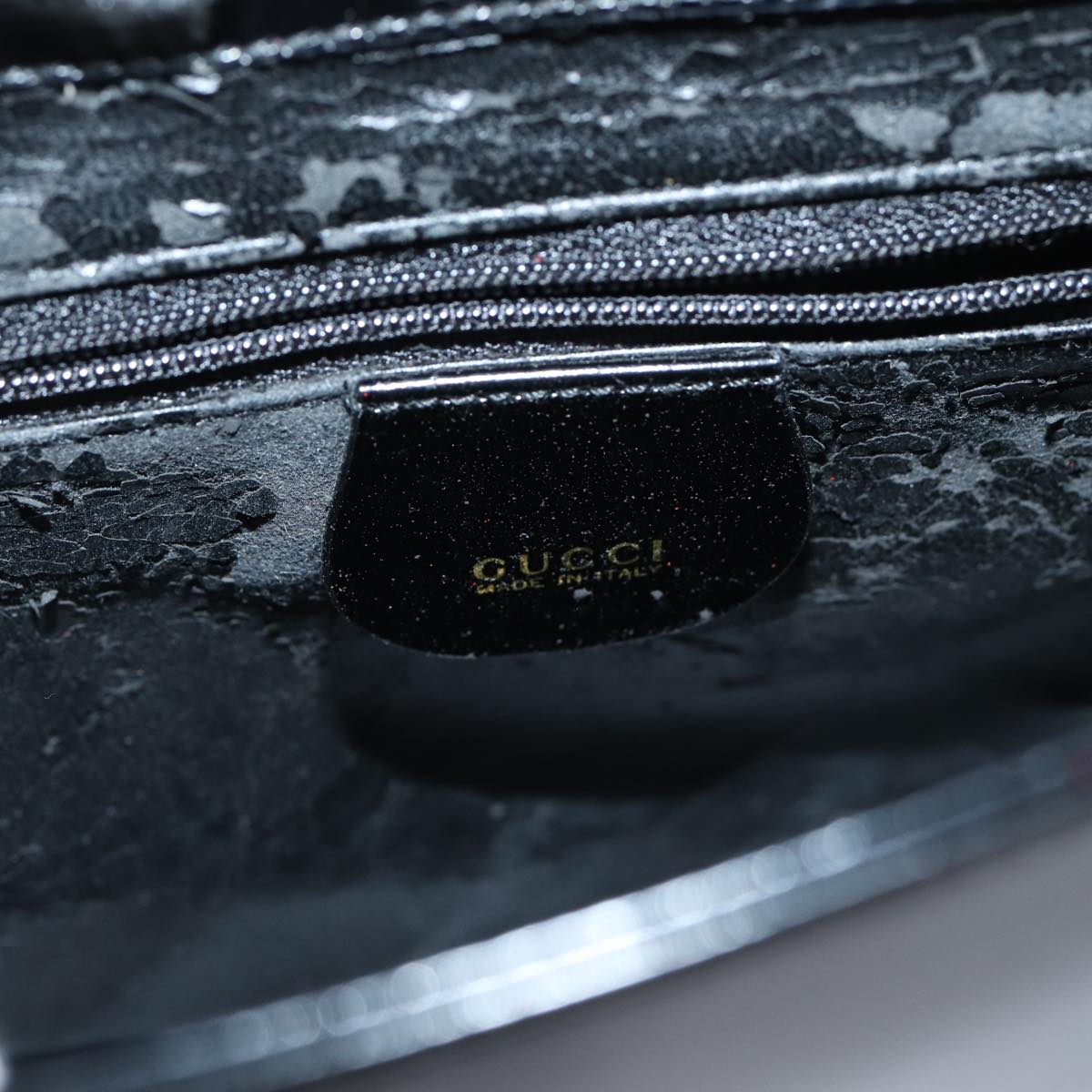 GUCCI Shoulder Bag Enamel Black 001 3444 1812 yk13332
