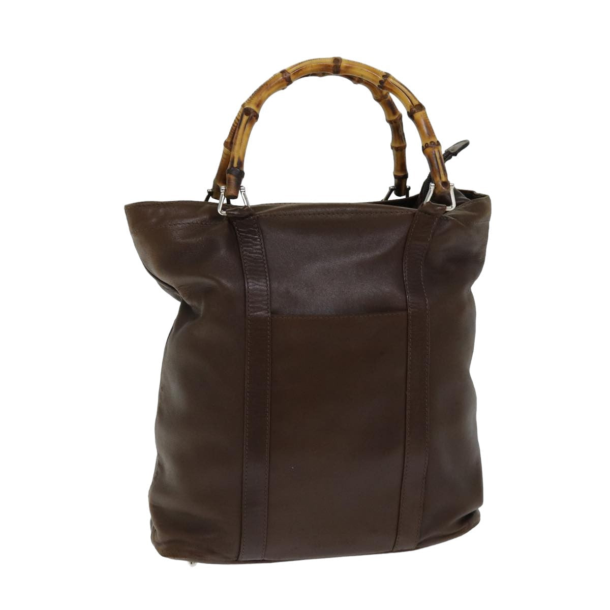 GUCCI Bamboo Hand Bag Leather Brown 000 1998 0508 yk13445